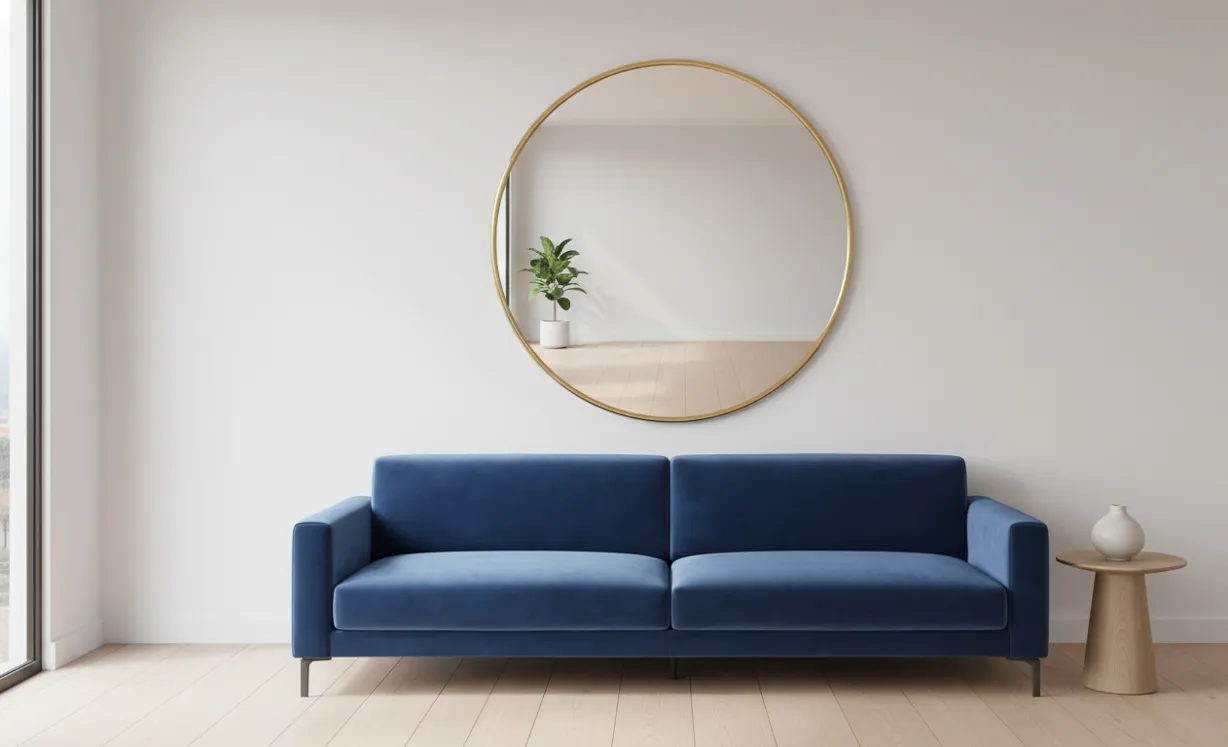 Comment décorer un grand mur de salon miroir