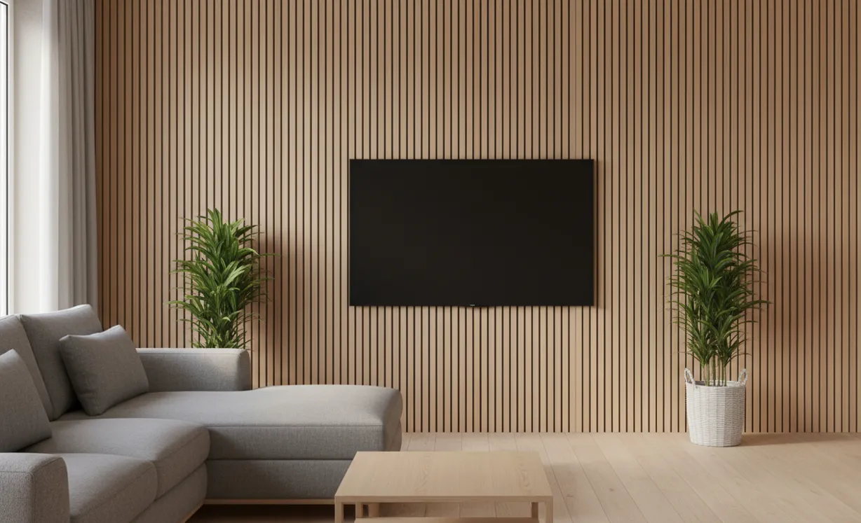 Comment décorer un grand mur de salon mur en bois