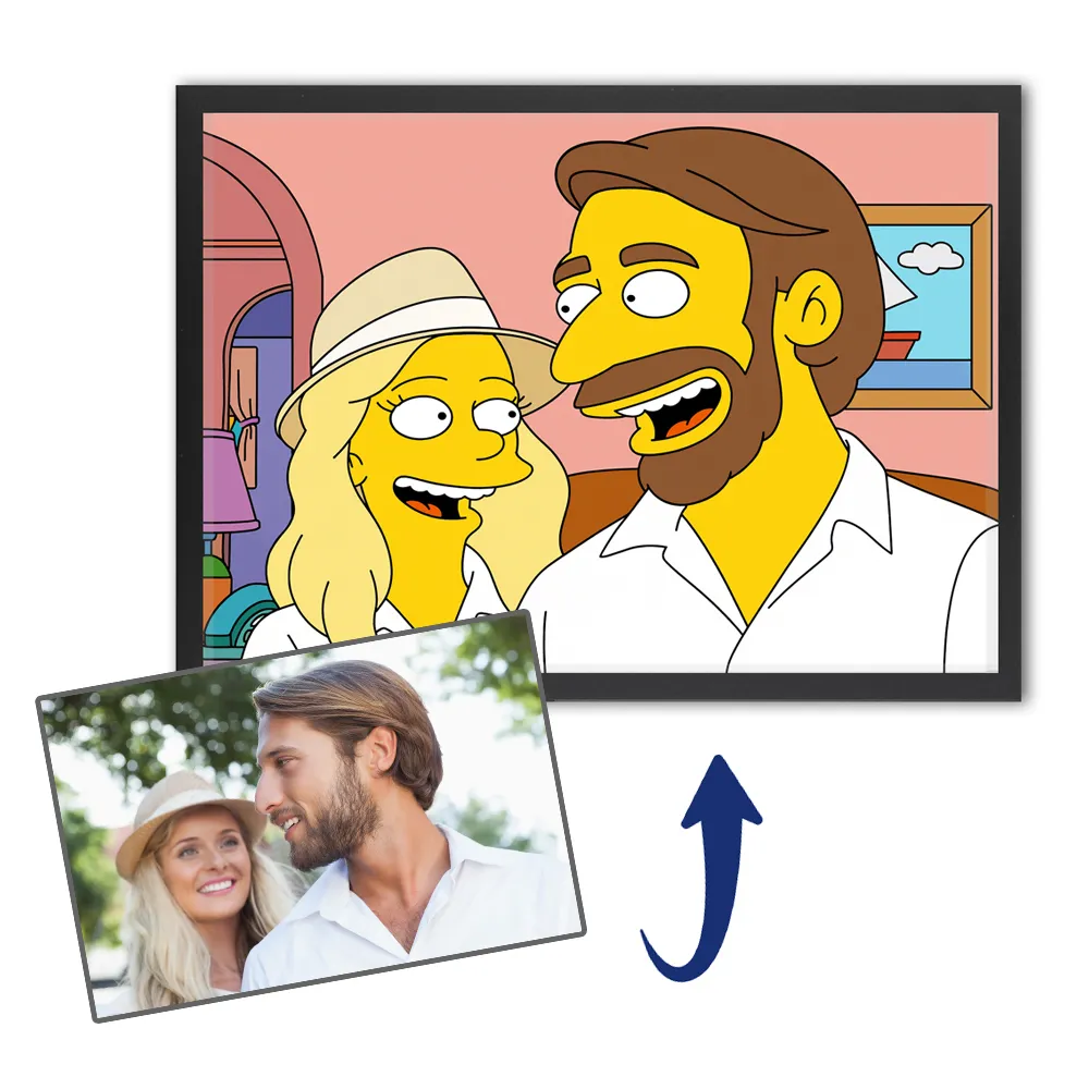 Tableau personnalisé couple Simpson Tableau personnalisé couple Simpson