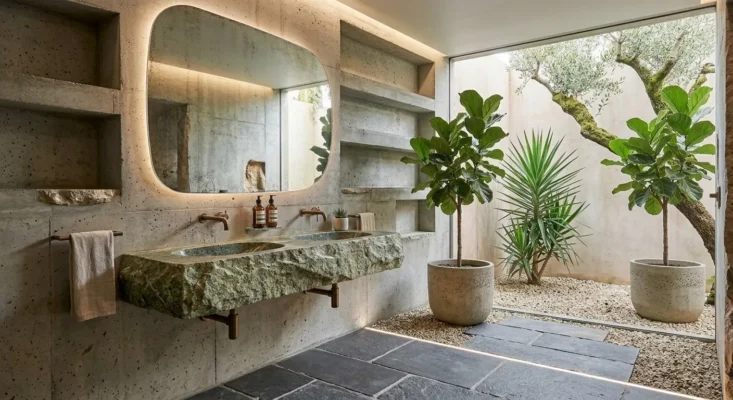 salle de bain plantes