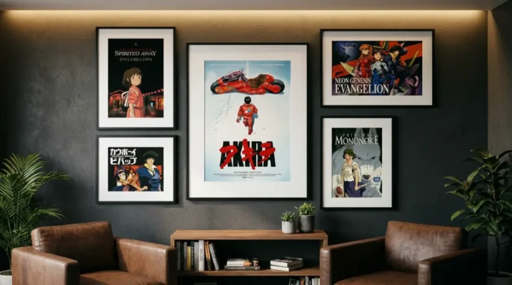 mur de poster manga