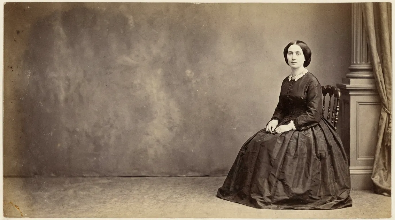 Portrait photographique d'une danseuse et demi-mondaine du Second Empire, évoquant Constance Quéniaux