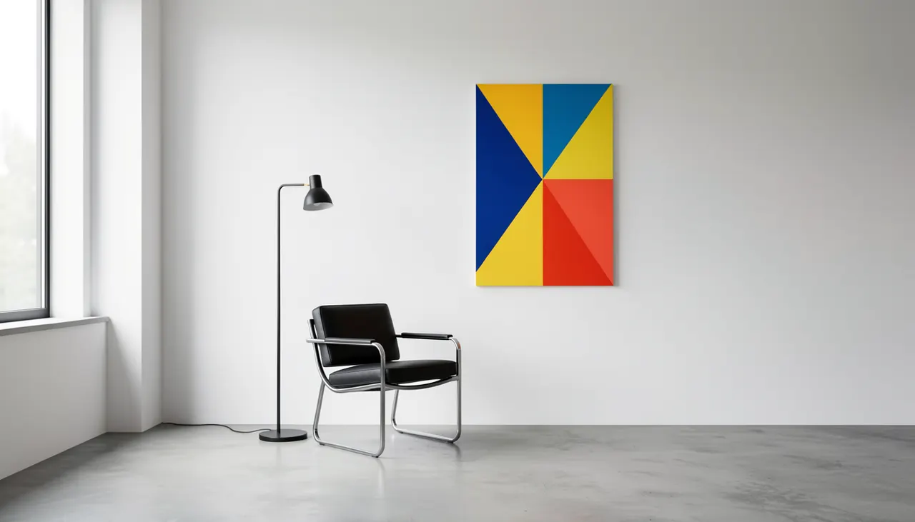 Aménagement intérieur Bauhaus Coin lecture minimaliste style Bauhaus