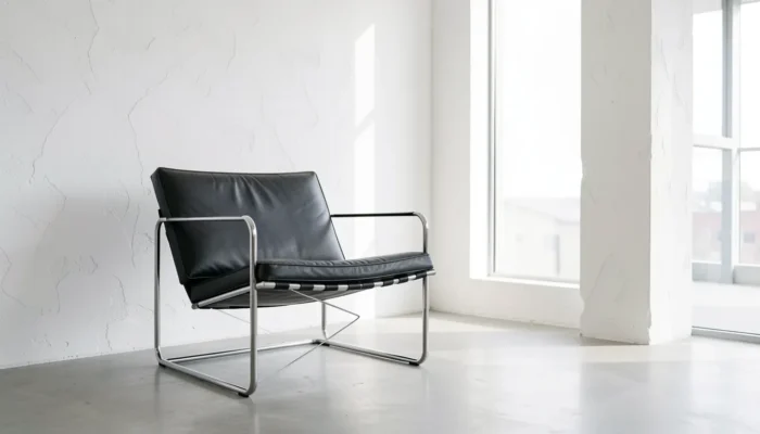 Salon moderne style Bauhaus avec mobilier tubulaire
