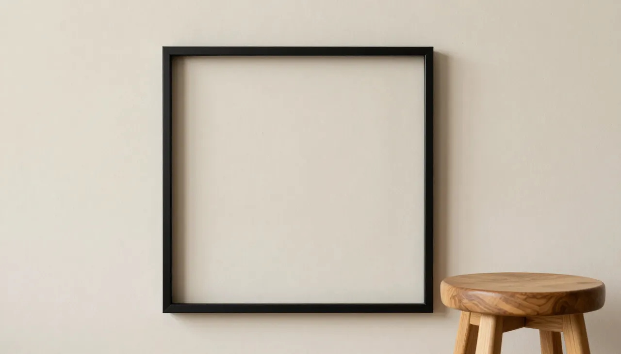 Cadre minimaliste sur mur texturé
