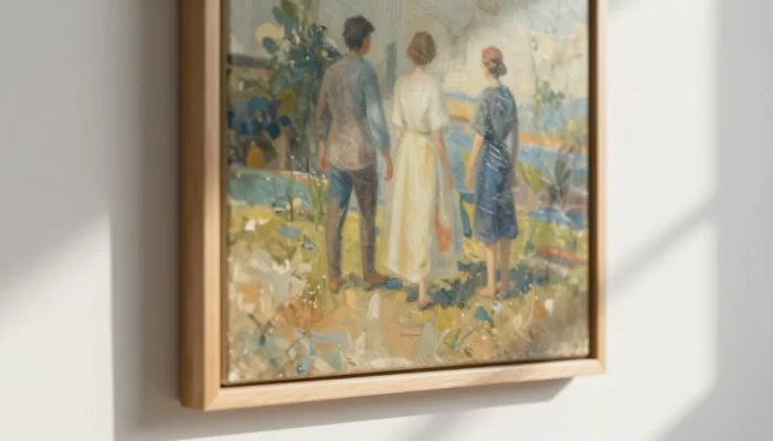Rayon de soleil traversant une vitre sur une toile décolorée