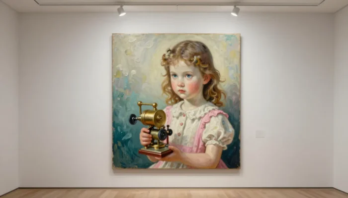 Une peinture pop surréaliste dans un intérieur moderne
