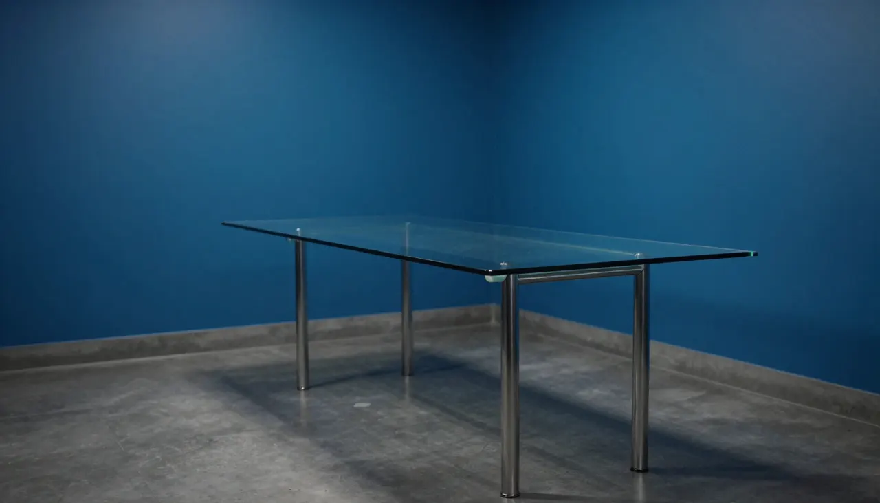 L'impact du bleu Salle à manger vide aux murs bleu pétrole