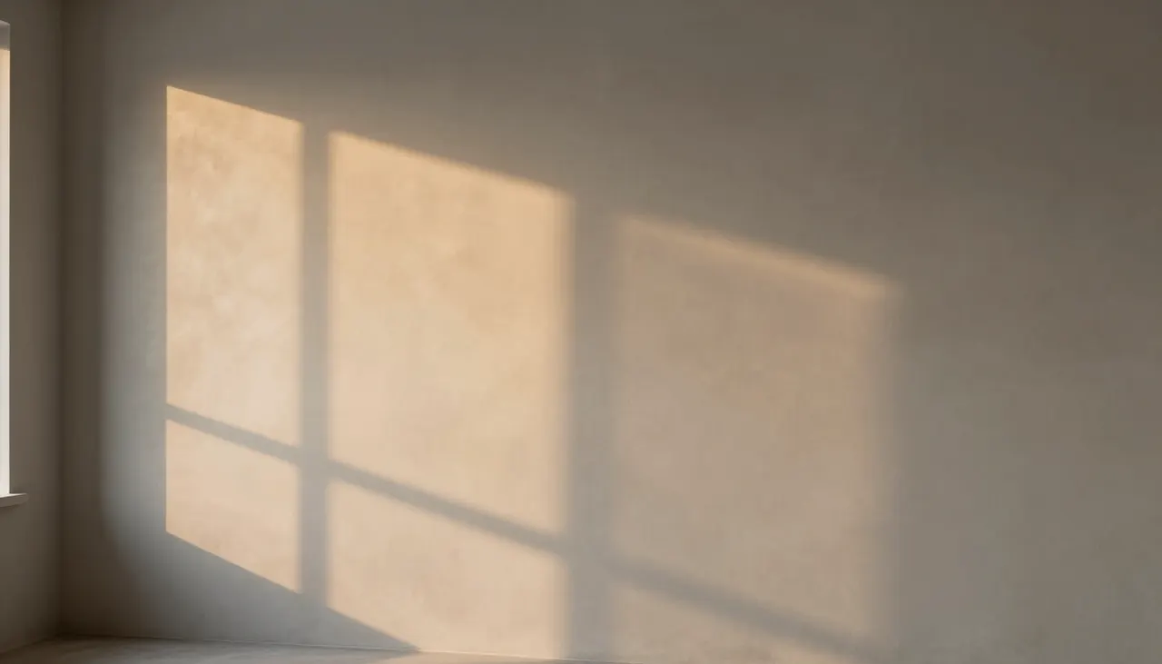 Jeu d'ombres sur un mur à la chaux