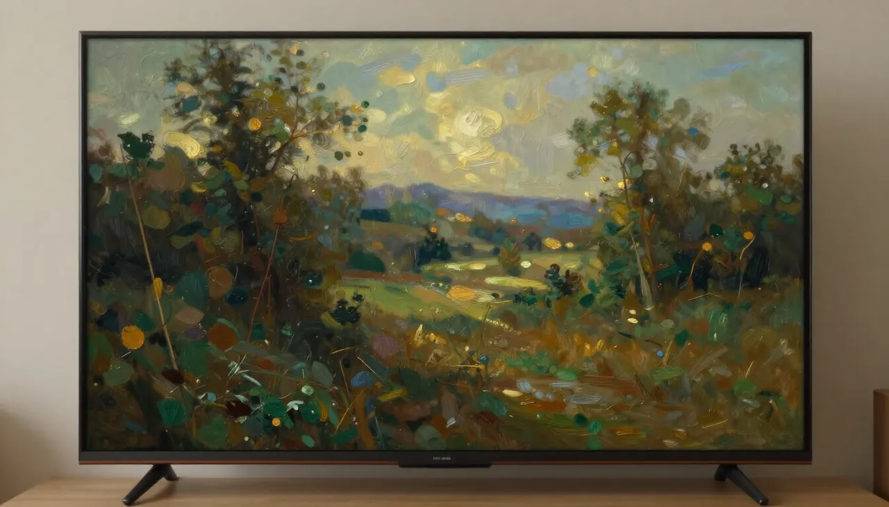 Écran affichant une peinture classique