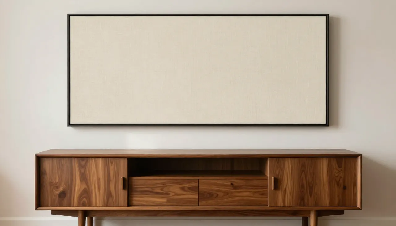 Règle des proportions Tableau parfaitement proportionné au-dessus d'un buffet
