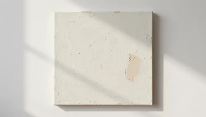 Toile abstraite sans cadre sur mur blanc