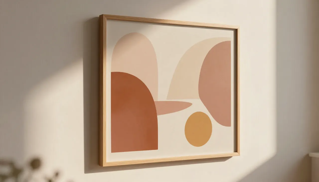 Art abstrait doux Tableau art abstrait aux formes organiques douces