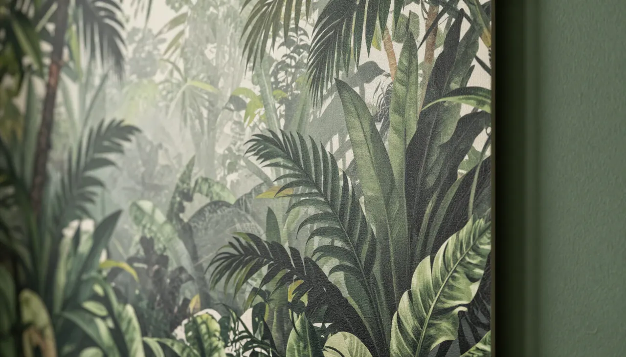 Mur d'accent Papier peint panoramique jungle sur un mur
