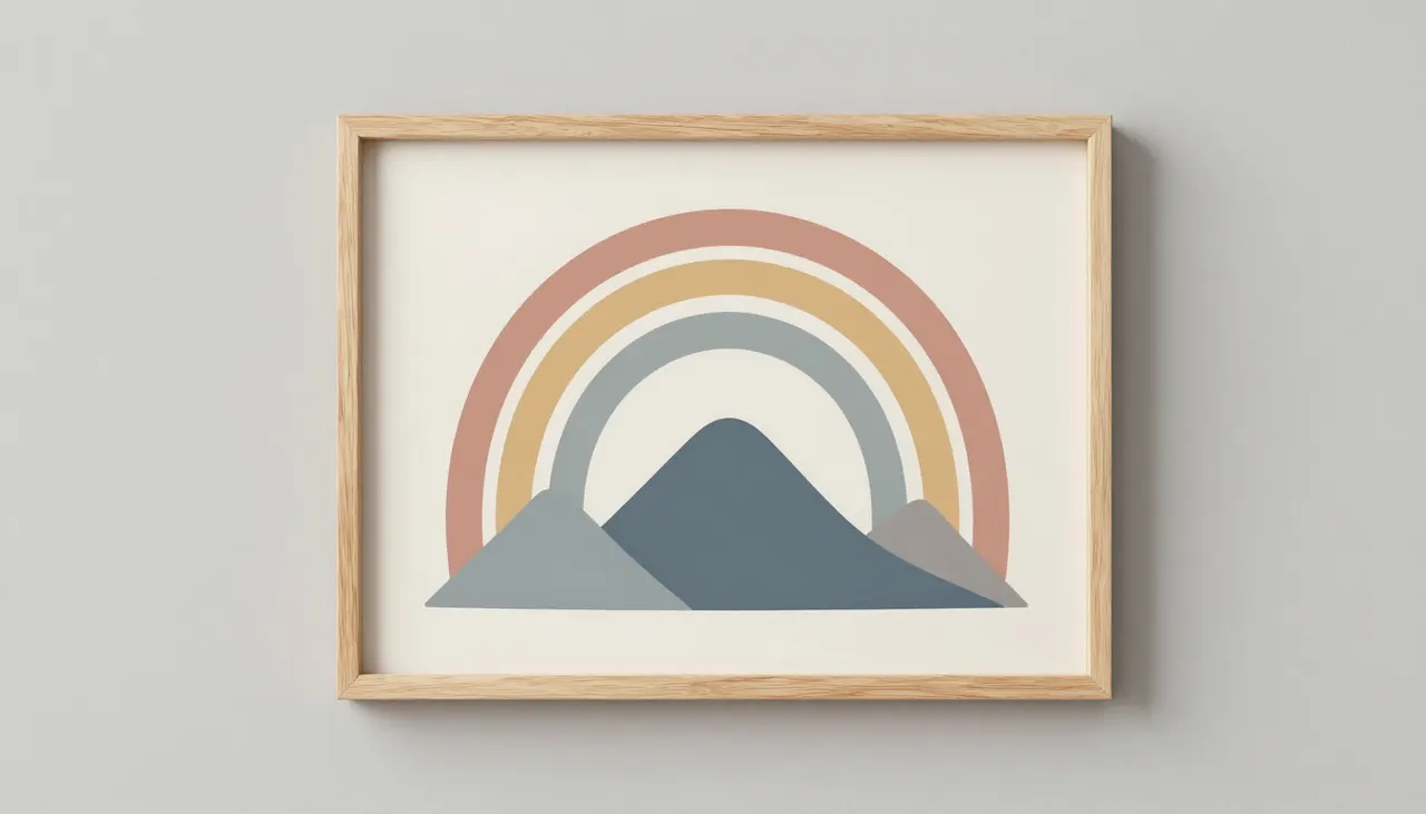 Style nordique Illustration scandinave arc en ciel minimaliste